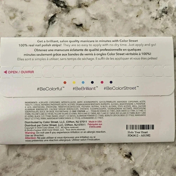 Color Street Nail Polish Strips-Retired-Holo Your Heart - Picture 2 of 4